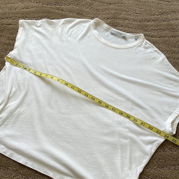 Vince oversized white ribbed back super soft pima cotton tee - Picture 4 of 9